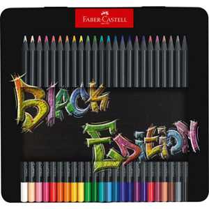 Cartoleria Astuccio metallo da 24 matite colorate triangolari Black Edition Faber-Castell