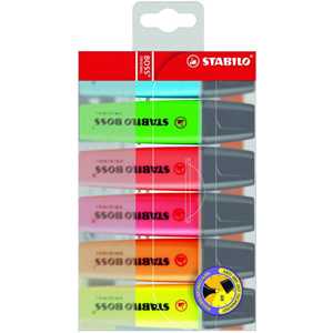 Cartoleria Evidenziatore - STABILO BOSS ORIGINAL - Astuccio da 6 - Colori assortiti Stabilo