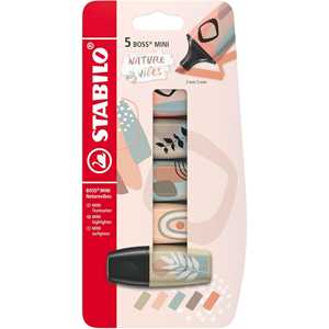 Cartoleria Evidenziatore - STABILO BOSS MINI Naturevibes Pack da 5 - Colori assortiti Stabilo