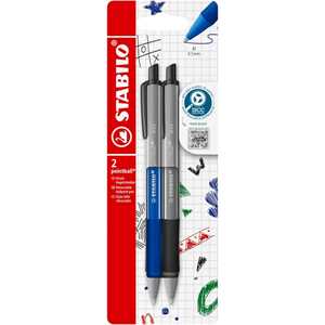 Cartoleria Penna a sfera Ecosostenibile - STABILO pointball colorful - Pack da 2 - Blu/Nero Stabilo