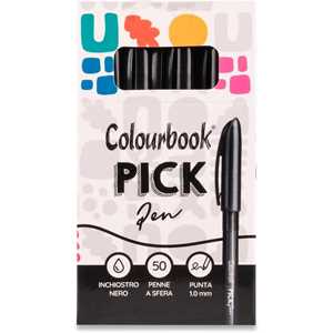 Cartoleria Penna Pick a Tappo Singolo Nero Colourbook