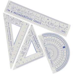 Cartoleria Legami - Set di Geometria, Set con Righello da 15 cm, Squadra 60° da 10 cm, Goniometro 180° per la Scuola Legami