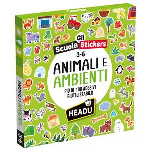 Giocattolo Scuola Stickers Animali e Ambienti Headu