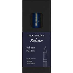 Cartoleria Moleskine x Kaweco, Penna a Sfera Ricaricabile in Plastica ABS Ricaricabile con 1,0 mm di Inchiostro Blu Incluso, Blu Moleskine