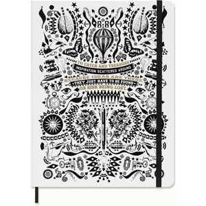Cartoleria Taccuino a righe Moleskine Lorenzo Petrantoni + adesivi in cofanetto da collezione Moleskine