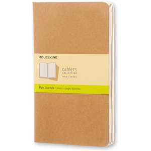Cartoleria Set da 3 Quaderni Cahier Moleskine Large a pagine bianche - beige. Kraft Brown Moleskine